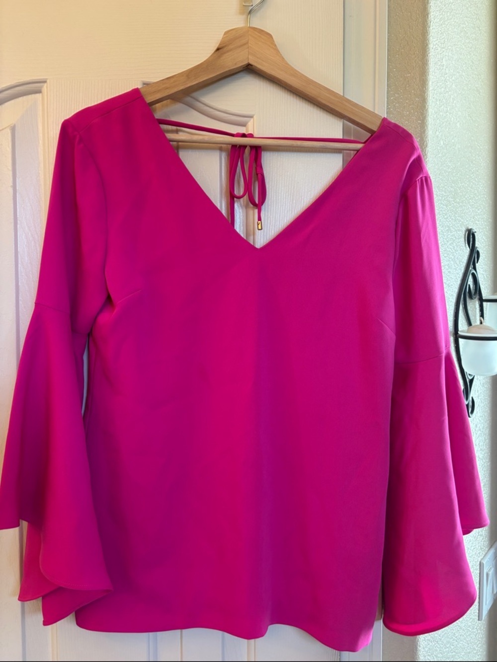 Trina Turk V-Neck Bell Sleeve Top